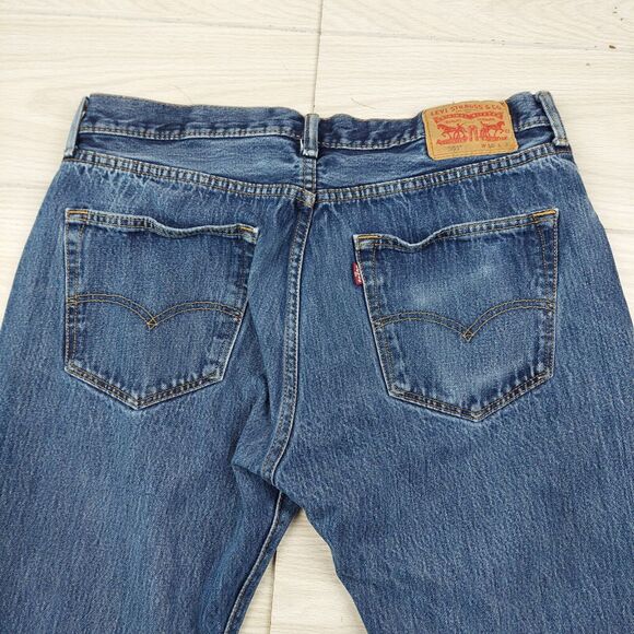 Levis 501 XX Jeans Mens 34x30 Button Fly Straight Fit Blue Cotton Workwear - Picture 5 of 10